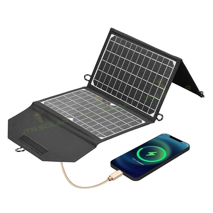 Kundenspezifisches Outdoor Camping ETFE 21W Klappbare Solarladegeräte Klappbare tragbare Solarzellen mit USB-Anschluss