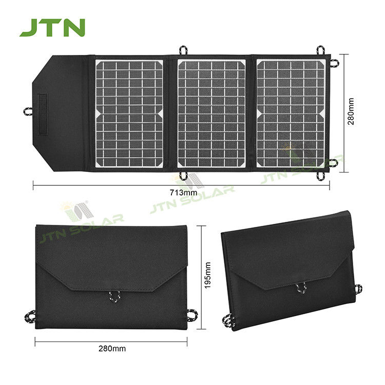 Kundenspezifisches Outdoor Camping ETFE 21W Klappbare Solarladegeräte Klappbare tragbare Solarzellen mit USB-Anschluss