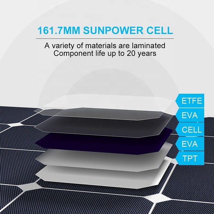 PV 12v 24v 200w 100w ETFE Solarpanel Flexibles Kit für Wohnmobile im Freien