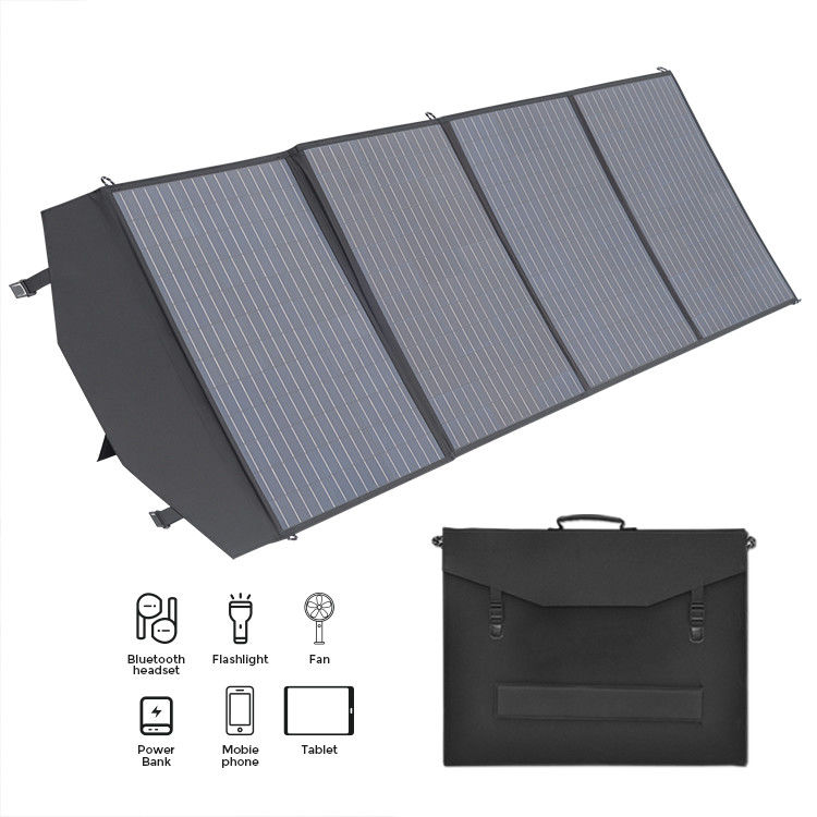 Tragbares 200w 220w flexibles Klappsolarmodul mit HDPE-Kunststoffgriff und Bodenregal
